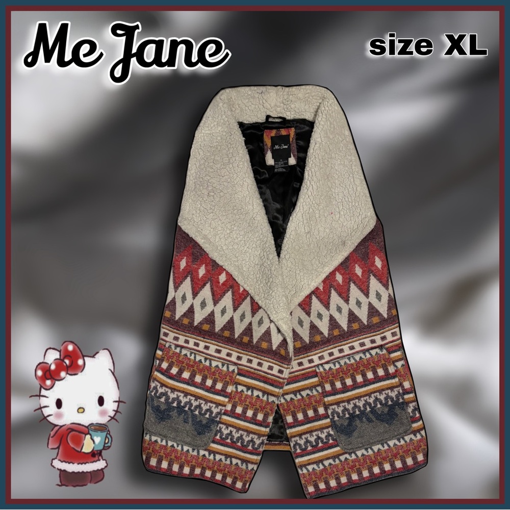 ME JANE multi color patterned knitted fall/winter VEST size XL